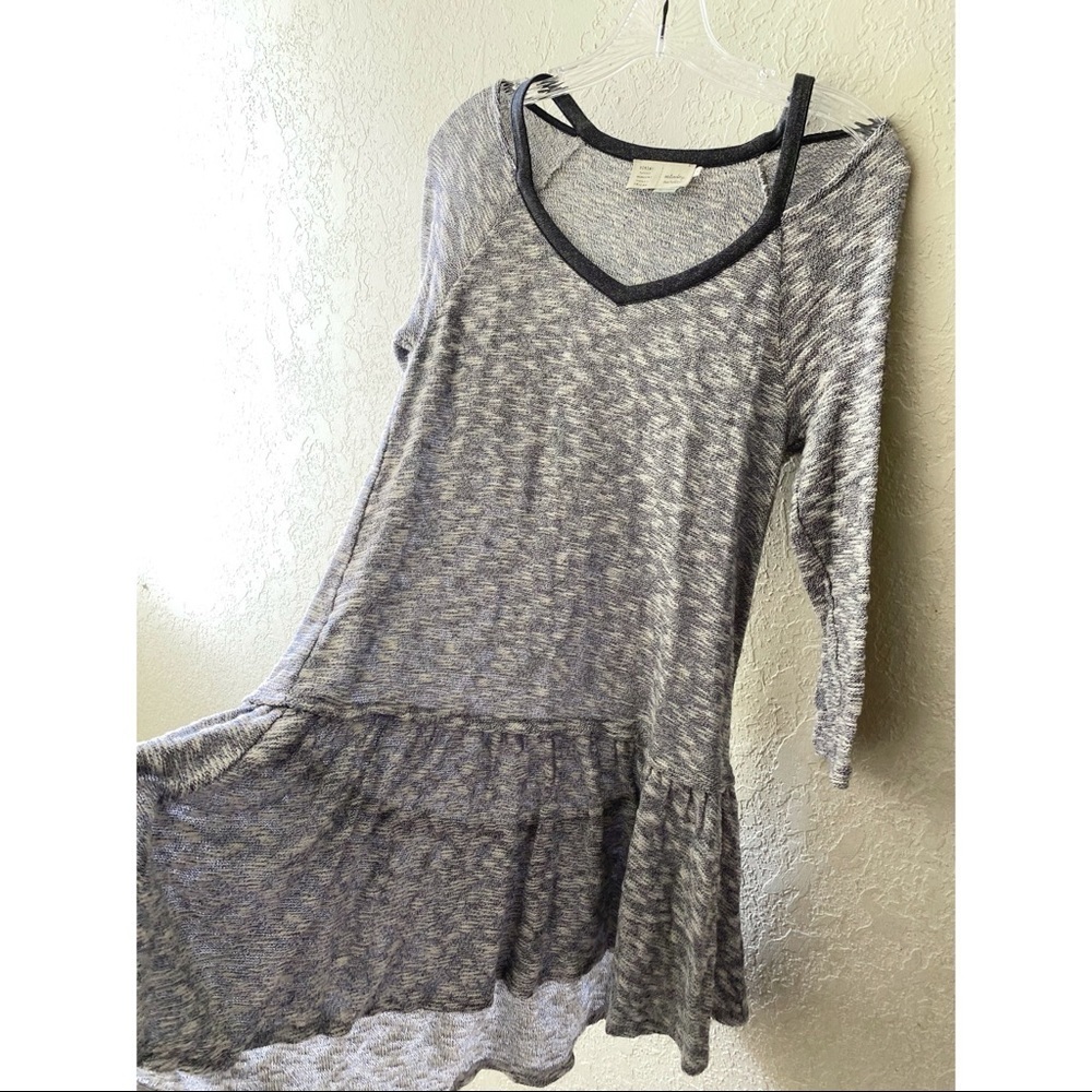 Saturday Sunday Anthropologie heather grey ruffled sweater dress